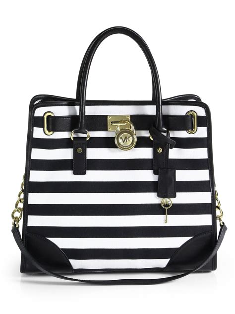 michael kors black and white striped hamilton|Michael Kors Hamilton legacy.